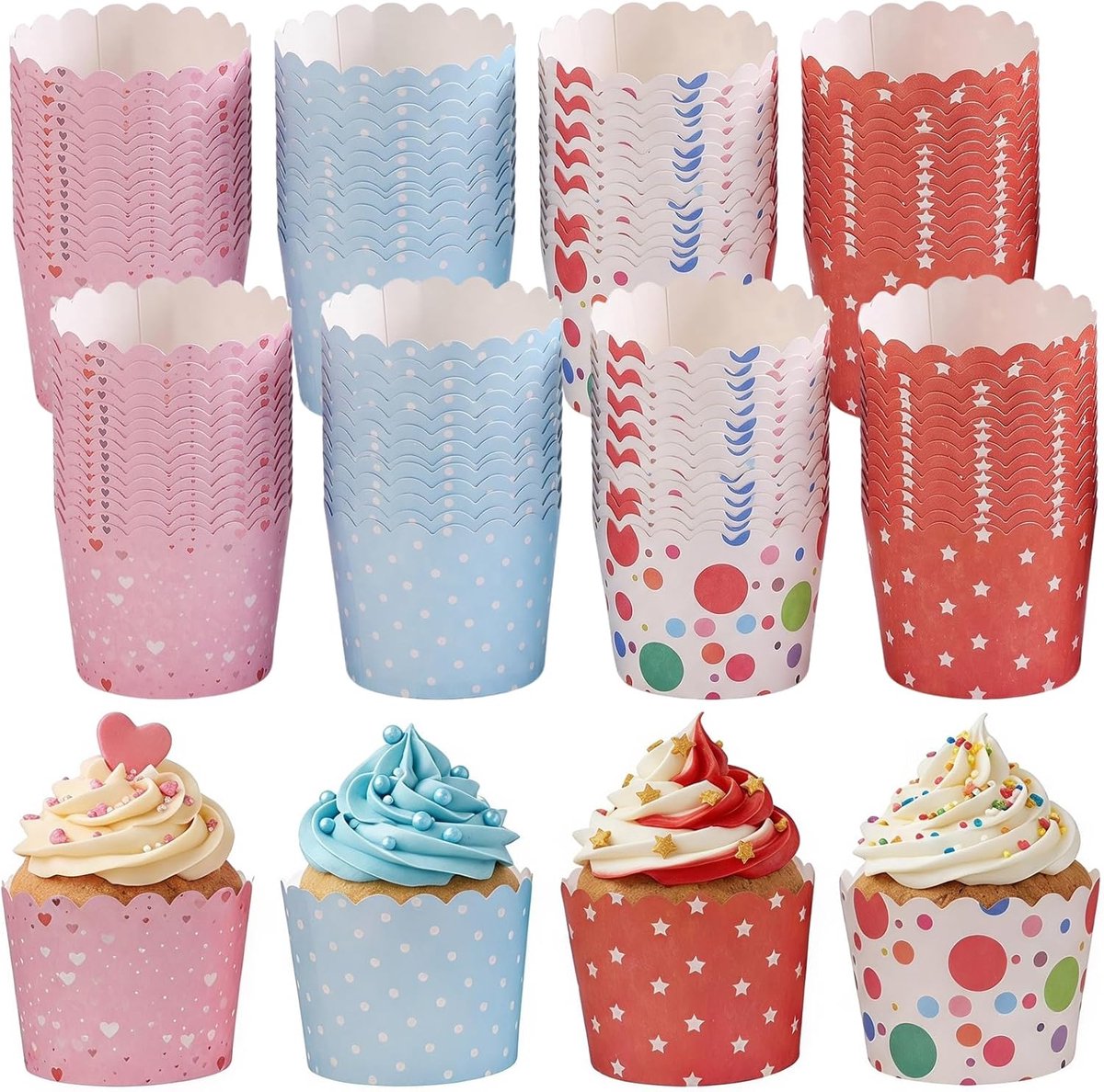 200 Stuks Cupcakevormpjes 5x4,7x6cm Papieren Muffinvormpjes