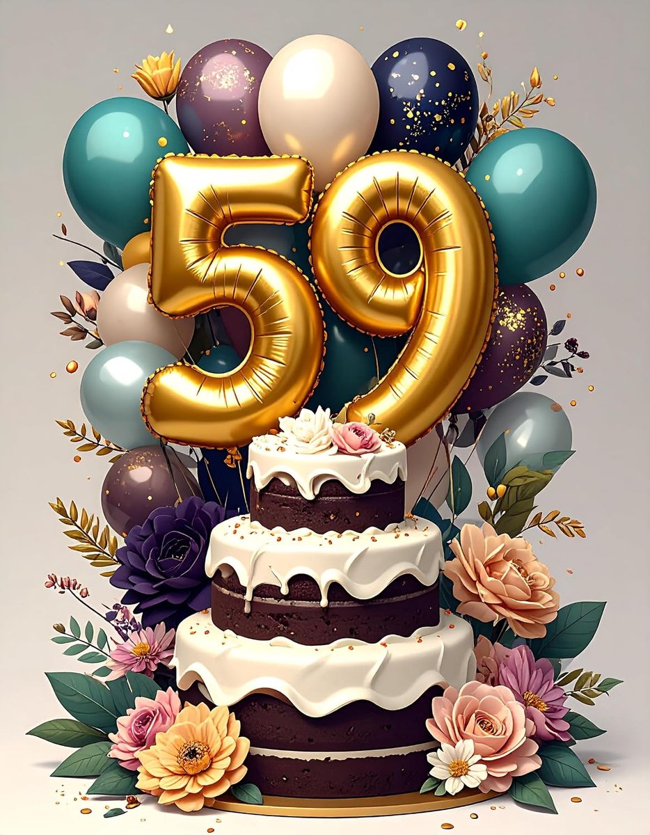 Verjaardagskaart 59 jaar, 59e verjaardag, chocoladetaart
