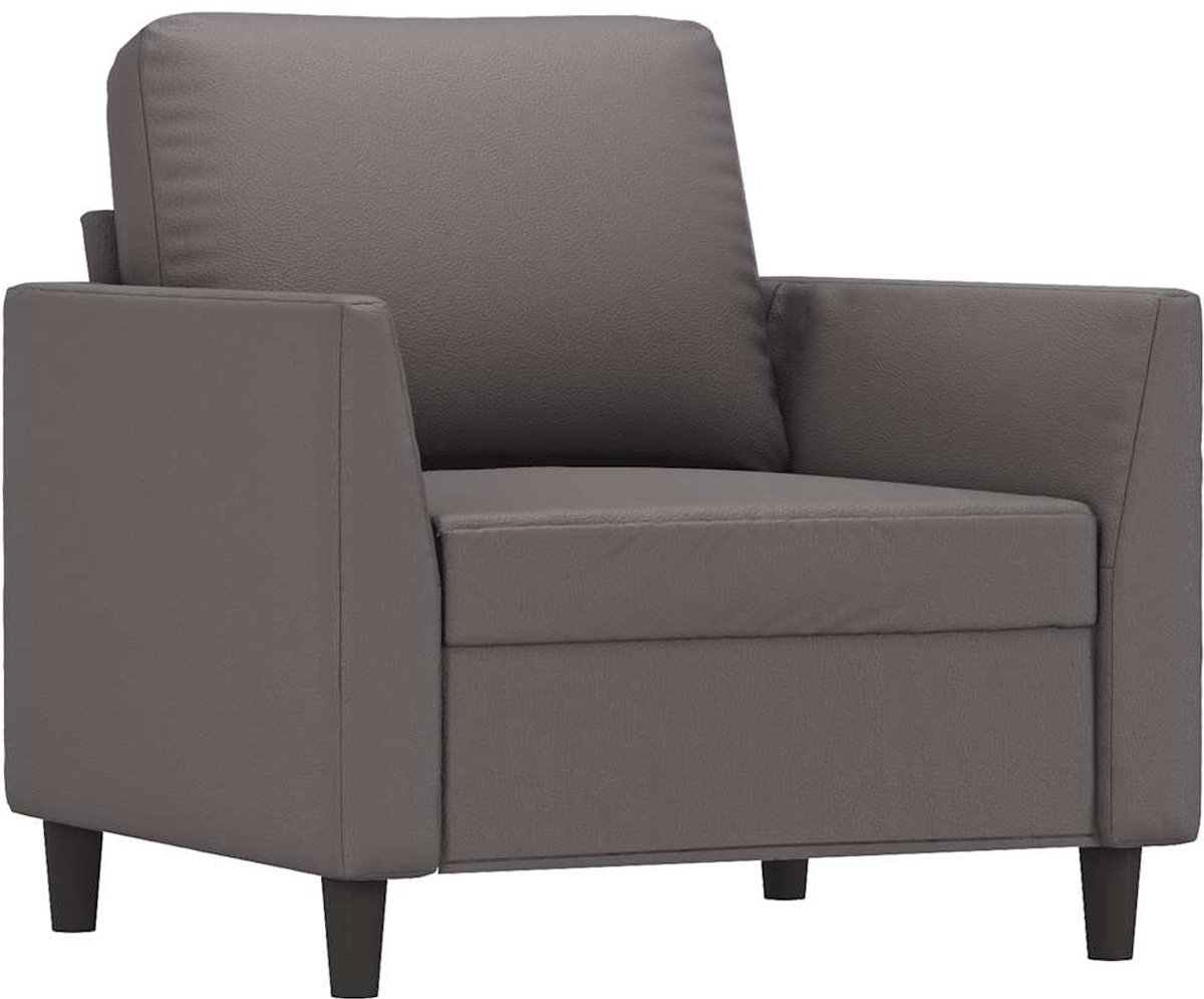 vidaXL Fauteuil - 60 - cm - kunstleer - grijs