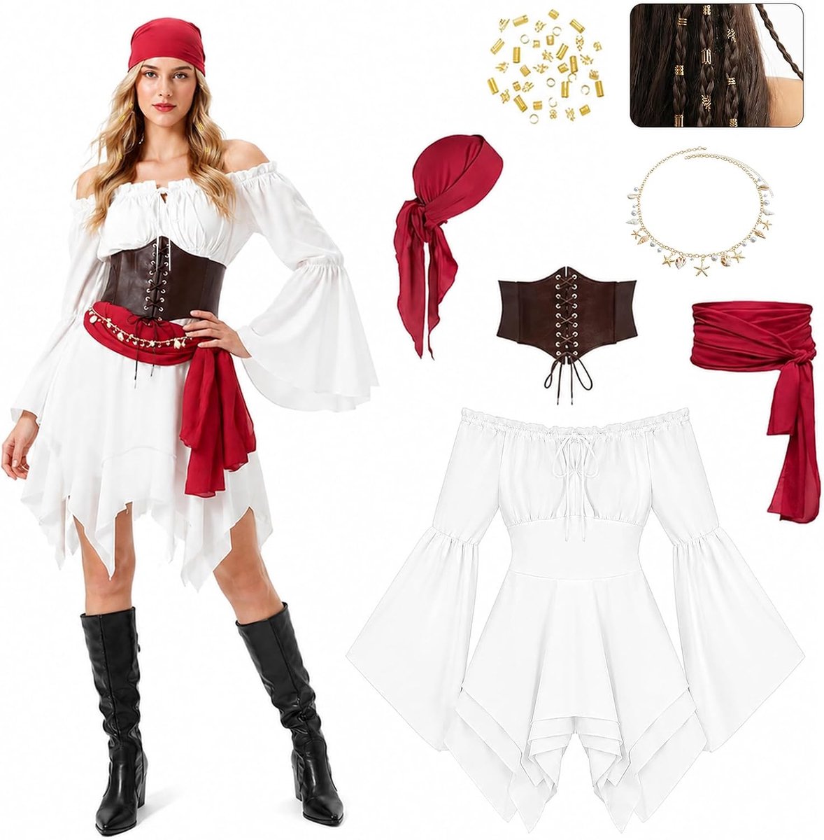 Piratenkostuum voor dames, piratenoutfit
