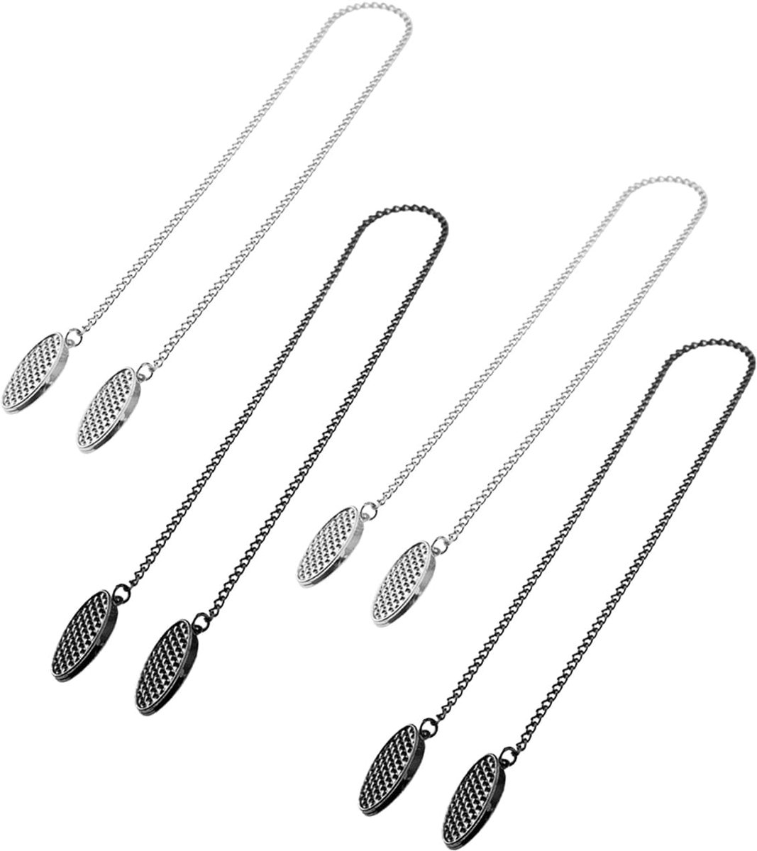 4 stuks servetkettingen, draagbare metalen ketting met clip, 50 cm, elegante servethouder, voor slabbetjes, servetten, diners, voor ouderen, volwassenen, familie