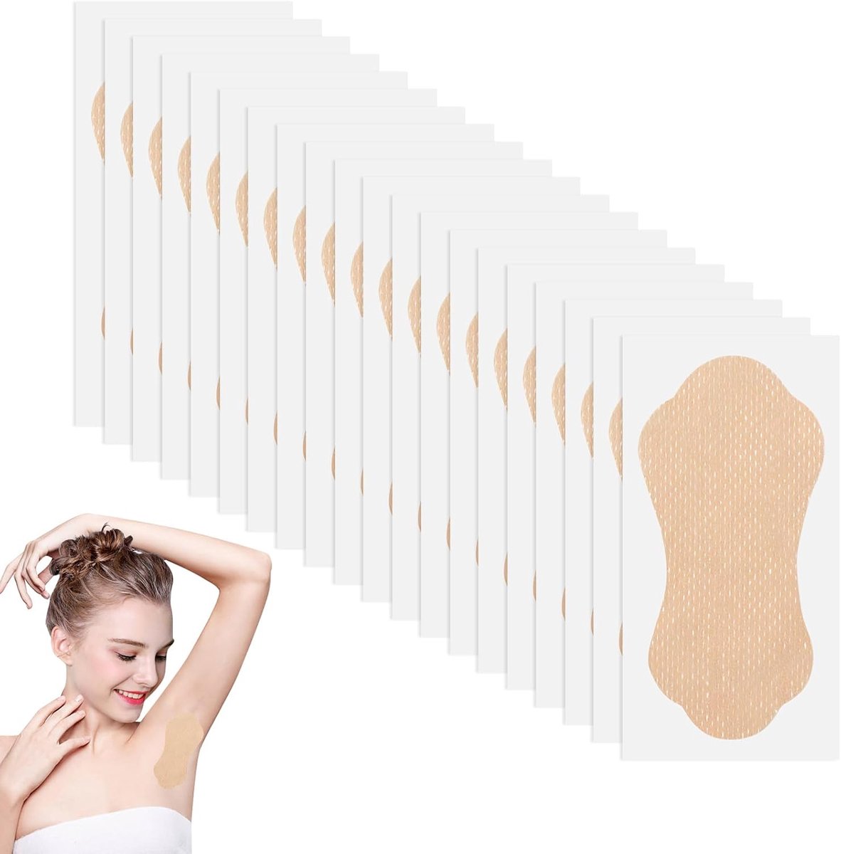 130 pads voor oksels, zweetpads, voor overmatig zweten, onzichtbaar, hypoallergeen, zelfklevend, met geurcontrole, voor dames en heren