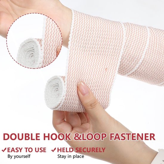 Premium Compressiewondenbandages 6 Rollen 7.5cm Zelfsluitende Elastische Wikkels voor Pols en Ellebogen, Herbruikbare Verbanden voor Blessures en Ondersteuning — afbeelding 3