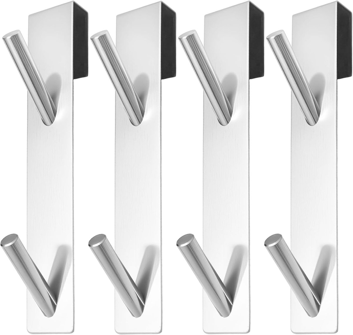 4 pieces door hooks, stainless steel, no drilling, hanging hooks, towel holder, shower enclosure, glass wall, towel - ShopVlot
