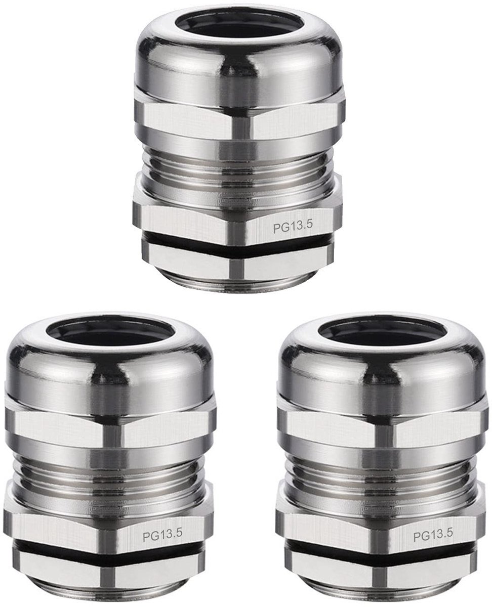 Waterdichte kabeldoorvoer IP68 met 2 cm mannelijke draad, messing, stofdichte kabelverbinding voor 6-12 mm kabels