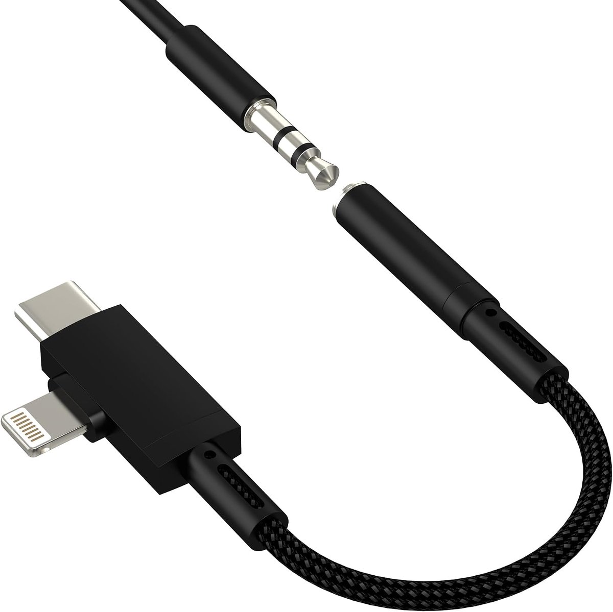 Lightning naar AUX jack USB C adapter voor iPhone 17 16 15 14 Pro Max compatibel met Samsung S25 S24 voor Apple voor - ShopVlot