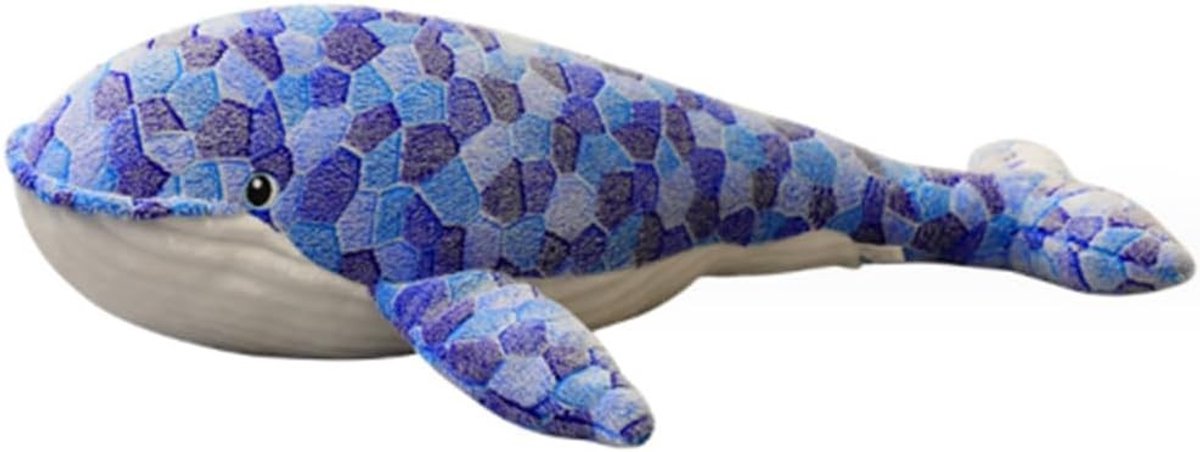 Zachte Humpback Walvis Knuffel Kussen voor Kinderen, Grote Blauwe Walvis Pluche Speelgoed, Zeeleven Cadeau voor Kinderen (70cm)