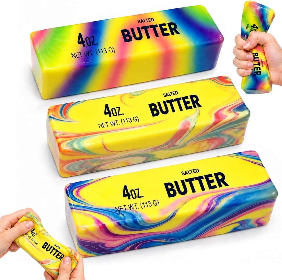 3 stuks boter anti-stress knijpbal voor volwassenen (C)