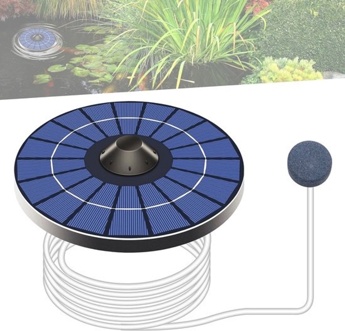 Zonne-energiezuurstofpomp - Voor aquariums en vijvers - Stil en efficiënt