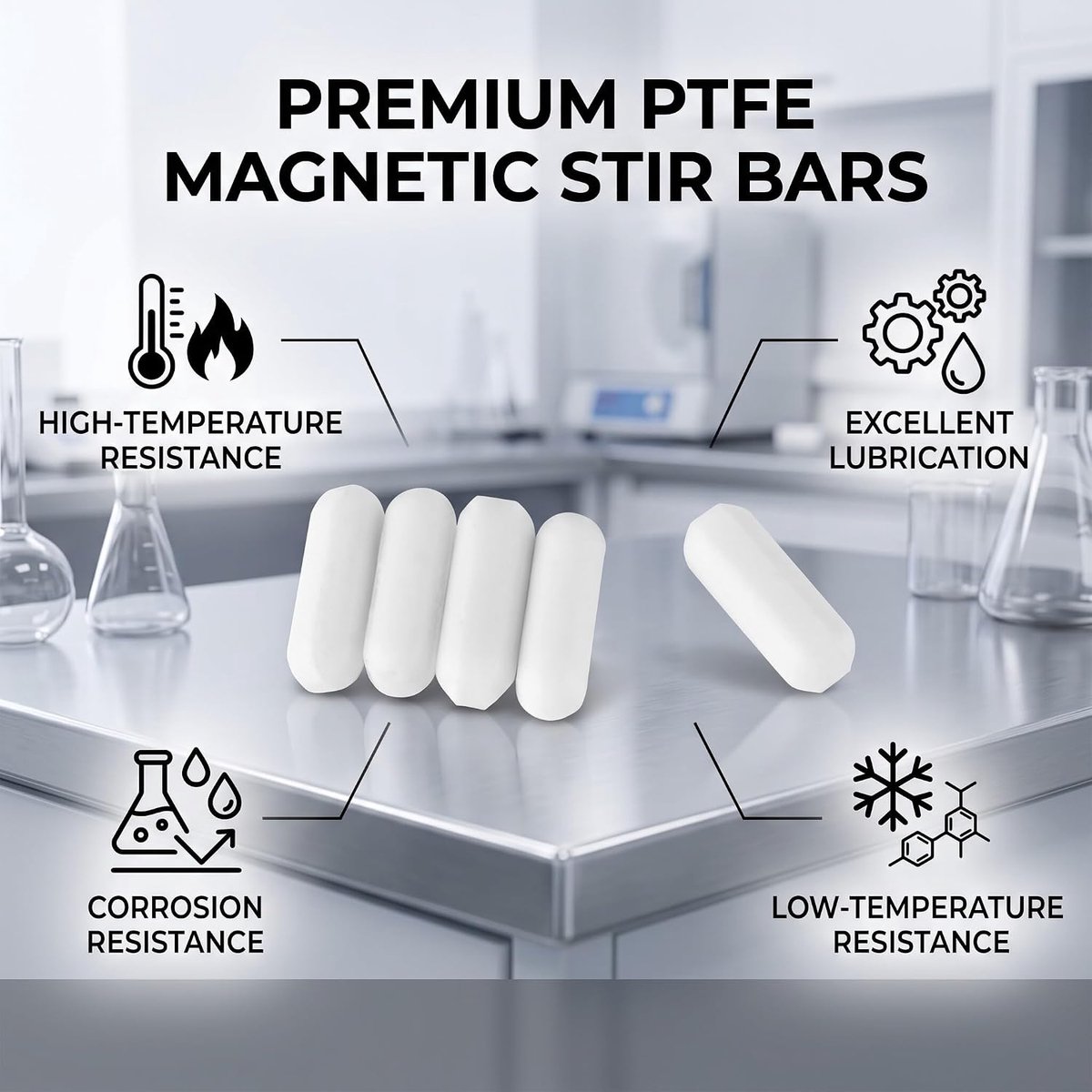 FTVOGUE 5pcs Magnetic Stirrers, Magnetic Mixing Rod For White Biological Color Chemical Type C Liquid Stir solution - ShopVlot