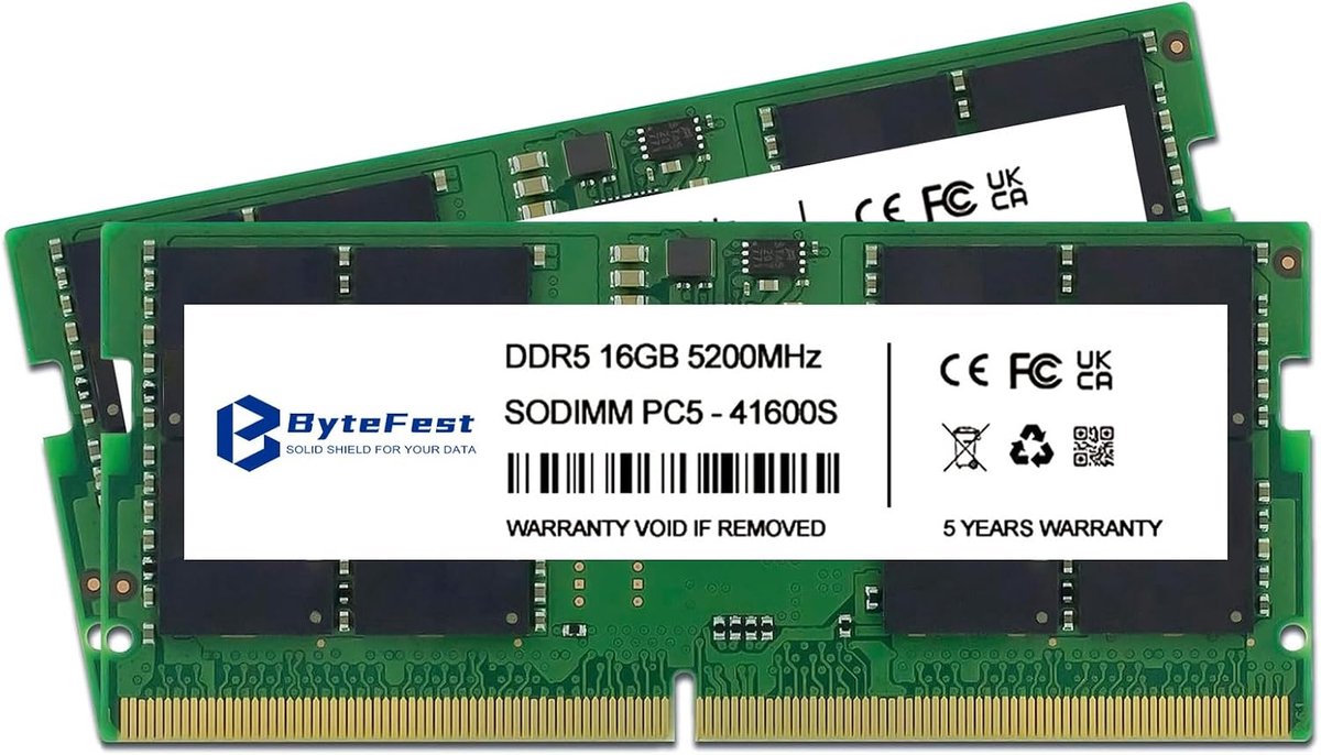 DDR5 RAM 32GB Kit (2 x 16GB) 5200MHz SODIMM PC5-41600 CL42 1.1V 262-pin Notebook Memory - ShopVlot