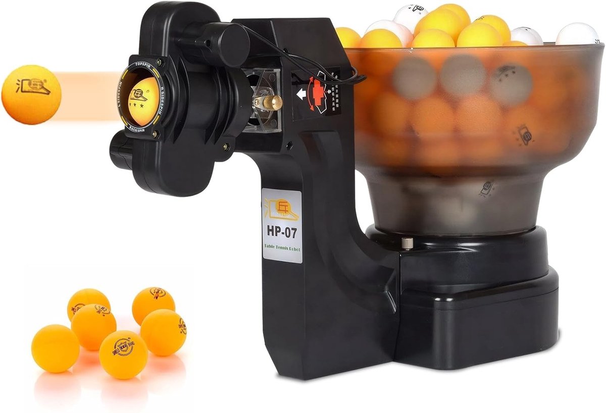 Automatische tafeltennis robot voor training, geschikt voor 40mm ballen, met 110 ballen capaciteit, ideaal voor beginners en gevorderden
