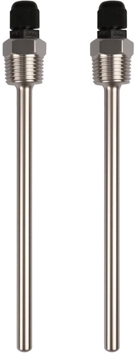 RVS-dompelhulzen - Beschermbuizen voor sensor - Voor temperatuurmeting - Dubbele puntbescherming - 8x150mm