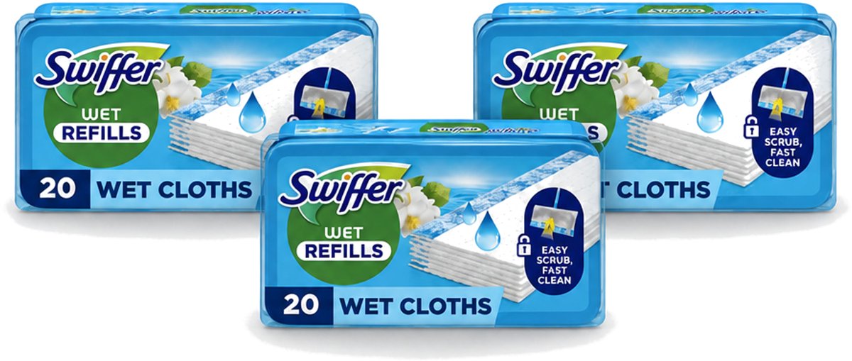 3 x Swiffer - Vloerdoekjes – Morning Fresh – 20 doekjes - Voordeelverpakking - 3 stuks
