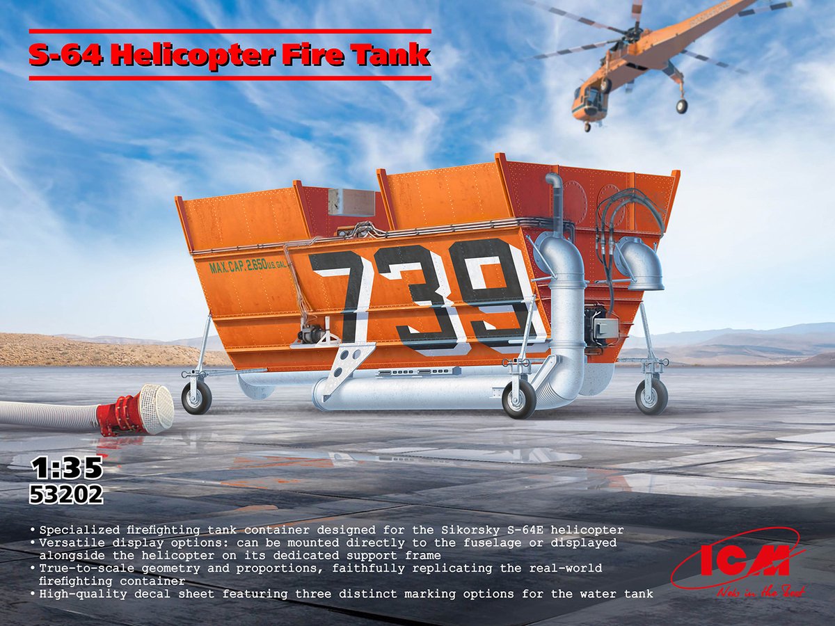 ICM Modelbouwpakket Militaire voertuigen - 53202 Blustank voor Sikorsky S-64 Plastic - 1:35 - Modelbouw