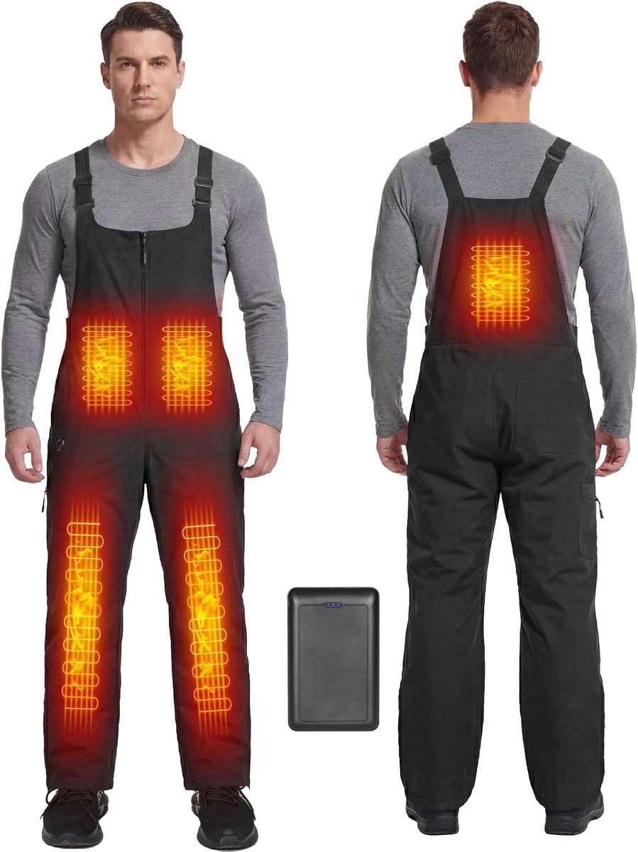 Verwarmde skikleding voor mannen met 7.4V 16000mAh batterij, display en carbon verwarming, 5 verwarmingszones en 3 temperatuurinstellingen, perfect voor skiën, winterwerk en buitenactiviteiten