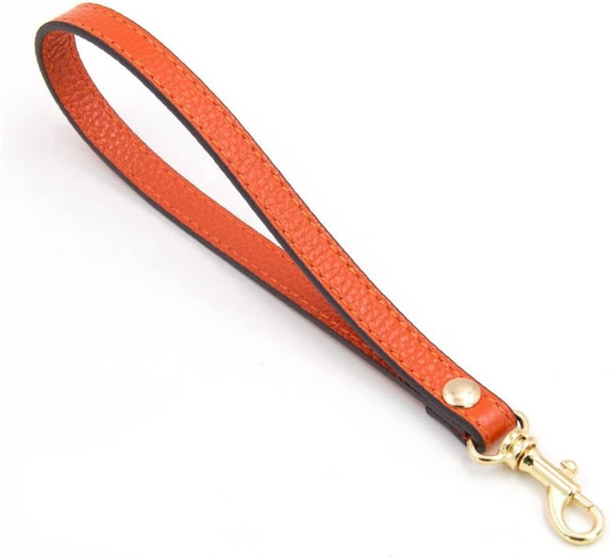 Lederen polsband sleutelhanger vervanging korte armband tas handvatten lederen band met karabijnhaak tasriem voor handtassen portemonnee clutch polsband sleutelhanger oranje
