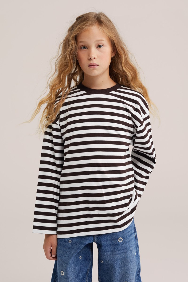 WE Fashion Meisjes oversized gestreept T-shirt