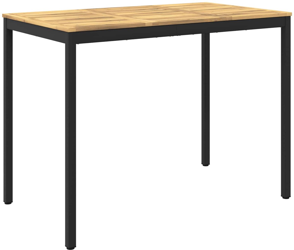 vidaXL Tuin - Bar - Tafel - NAARDEN - Whitewash - en - zwart - 141 - x - 80,5 - x - 105 - cm Whitewash en zwart