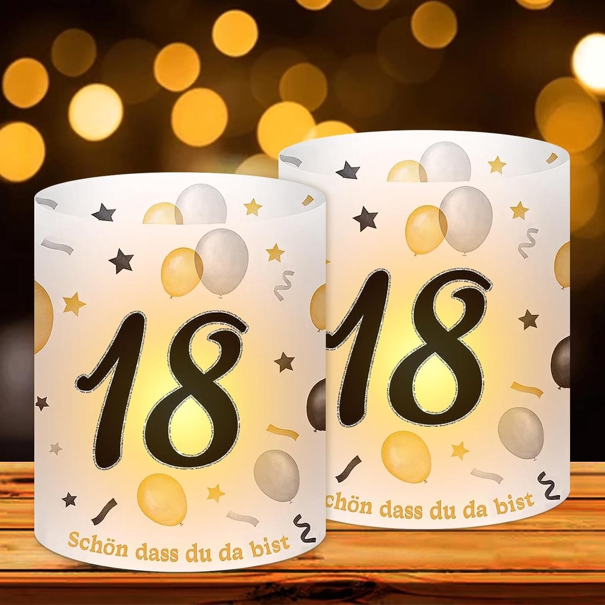 Tafeldecoratie voor 18e Verjaardag met Lantaarns, Geschikt voor Theelichten en Kaarsen, Feestelijke Versiering voor Mannen en Vrouwen
