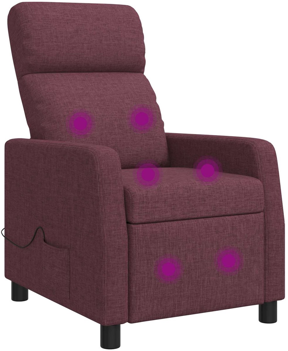 vidaXL Massage - Relaxstoel - Paars - Stof