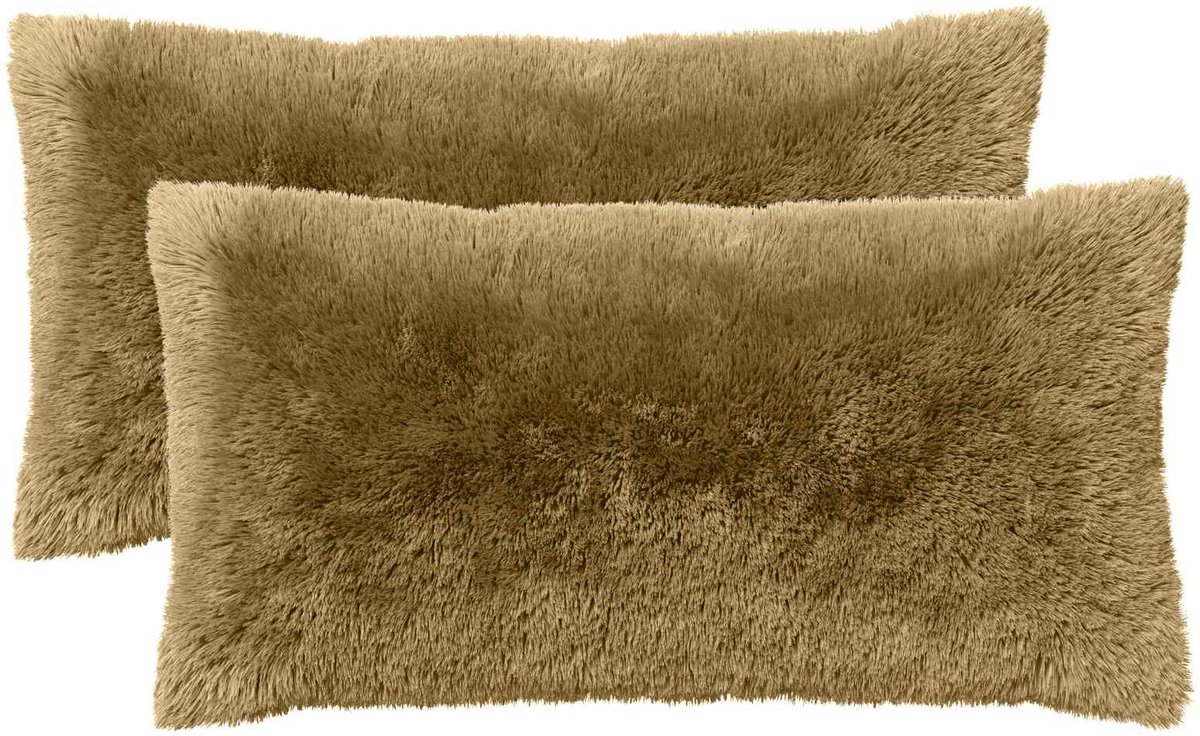 vidaXL Dekenkussen - 2 - st - HEERLEN - Lichtgrijs - 40 - x - 70 - cm - PV - Fleece