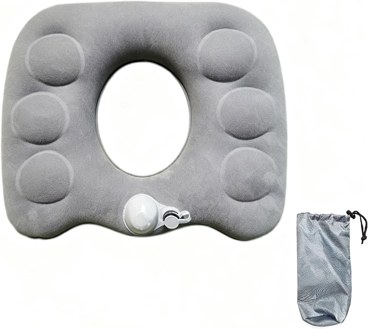 Opblaasbaar Donut Kussen voor Drukverlichting, Hemorrhoid Ondersteuning, Orthopedisch Zitkussen voor Thuis, Kantoor en Rolstoelgebruik