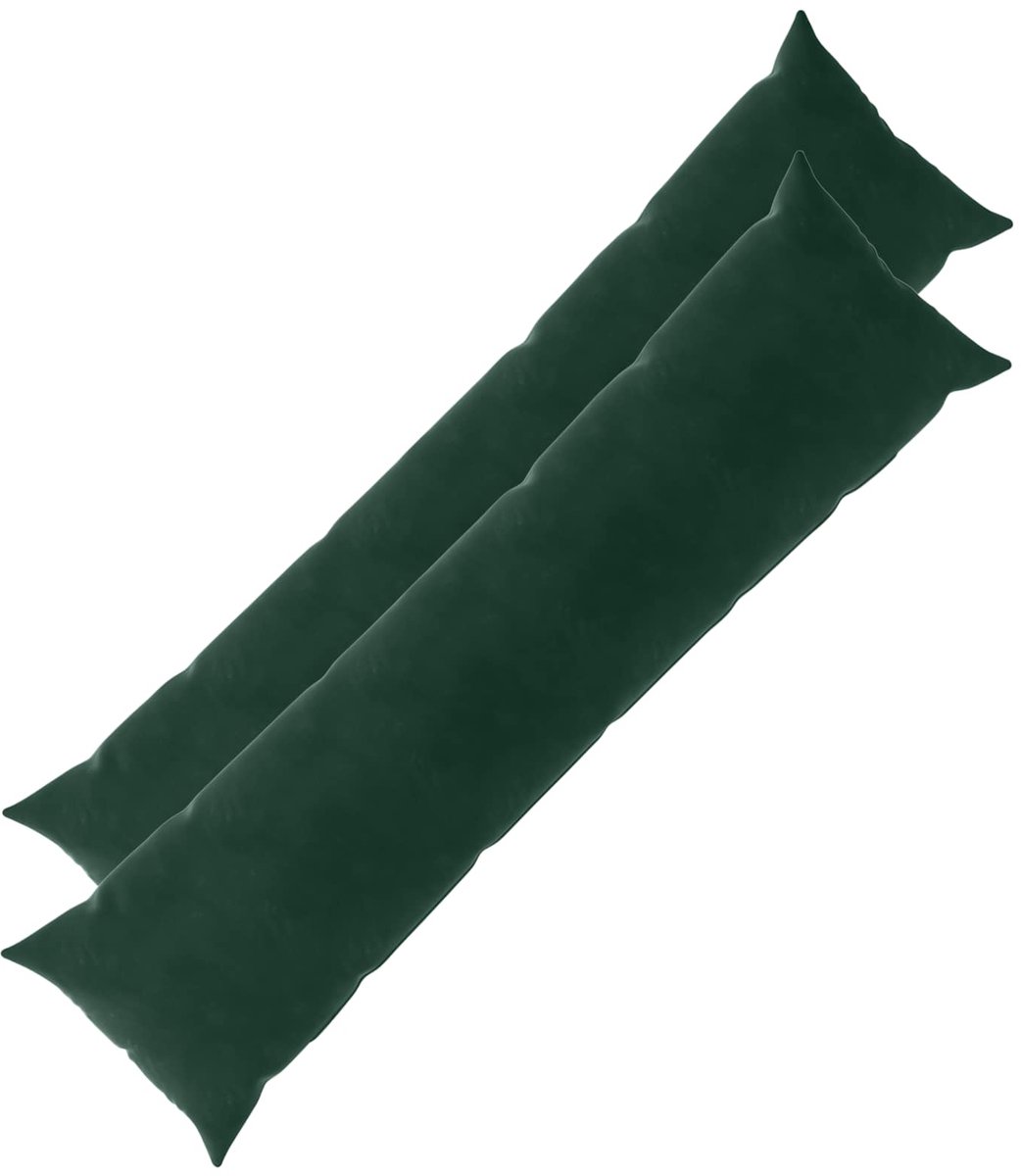 vidaXL Dekenkussen - 2 - st - HEERLEN - Donkergroen - 40 - x - 145 - cm - fluweel