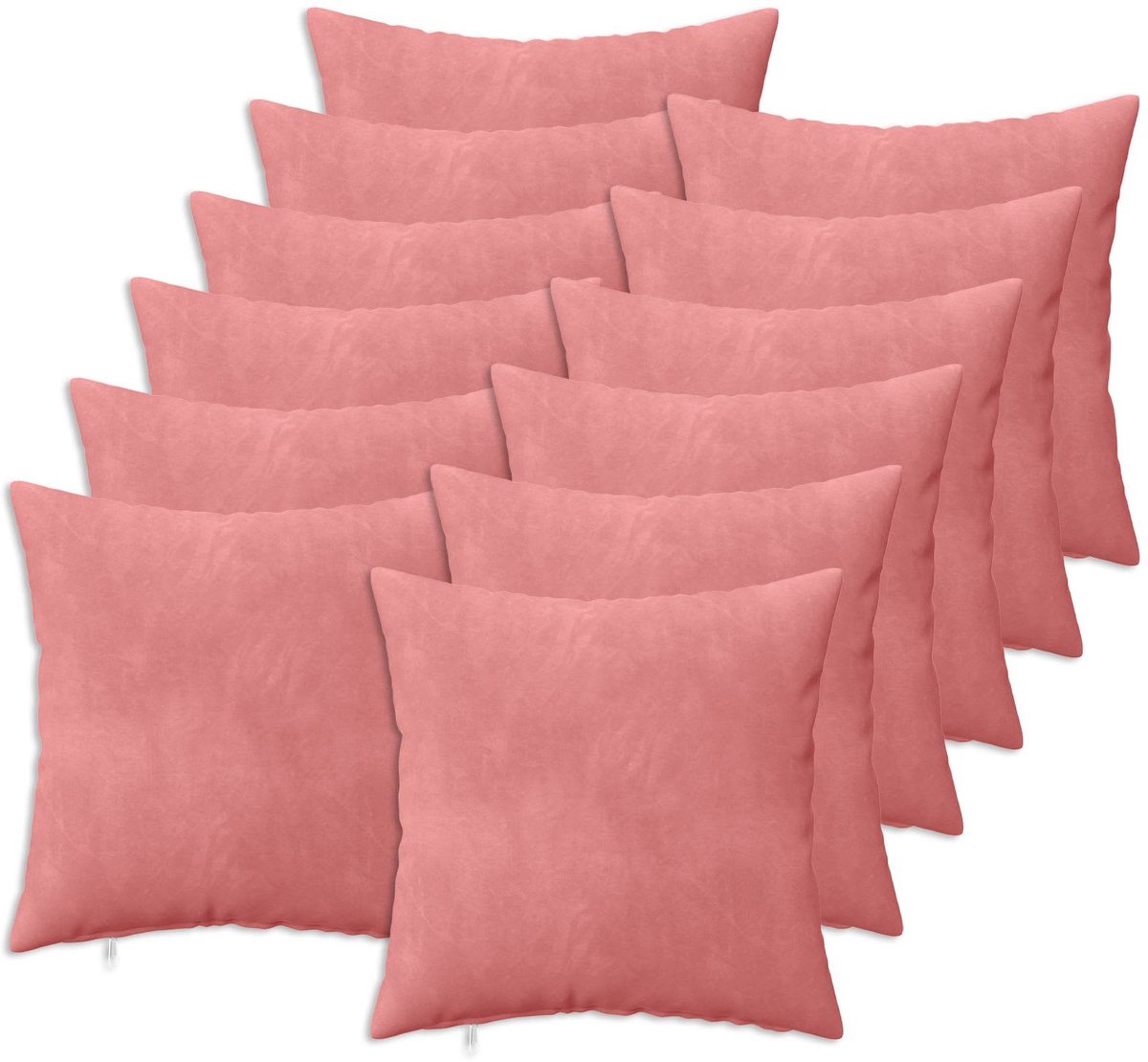 vidaXL Dekenkussen - 12 - st - HEERLEN - Roze - 45 - x - 45 - cm - fluweel