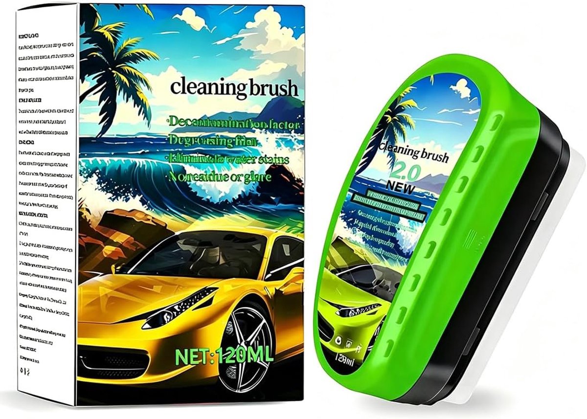 Car Glass Oil Film Remover, 120 ml, met 1 doekje, oliefilm-reinigingsborstel voor auto's, oliefilmverwijderaar voor - ShopVlot