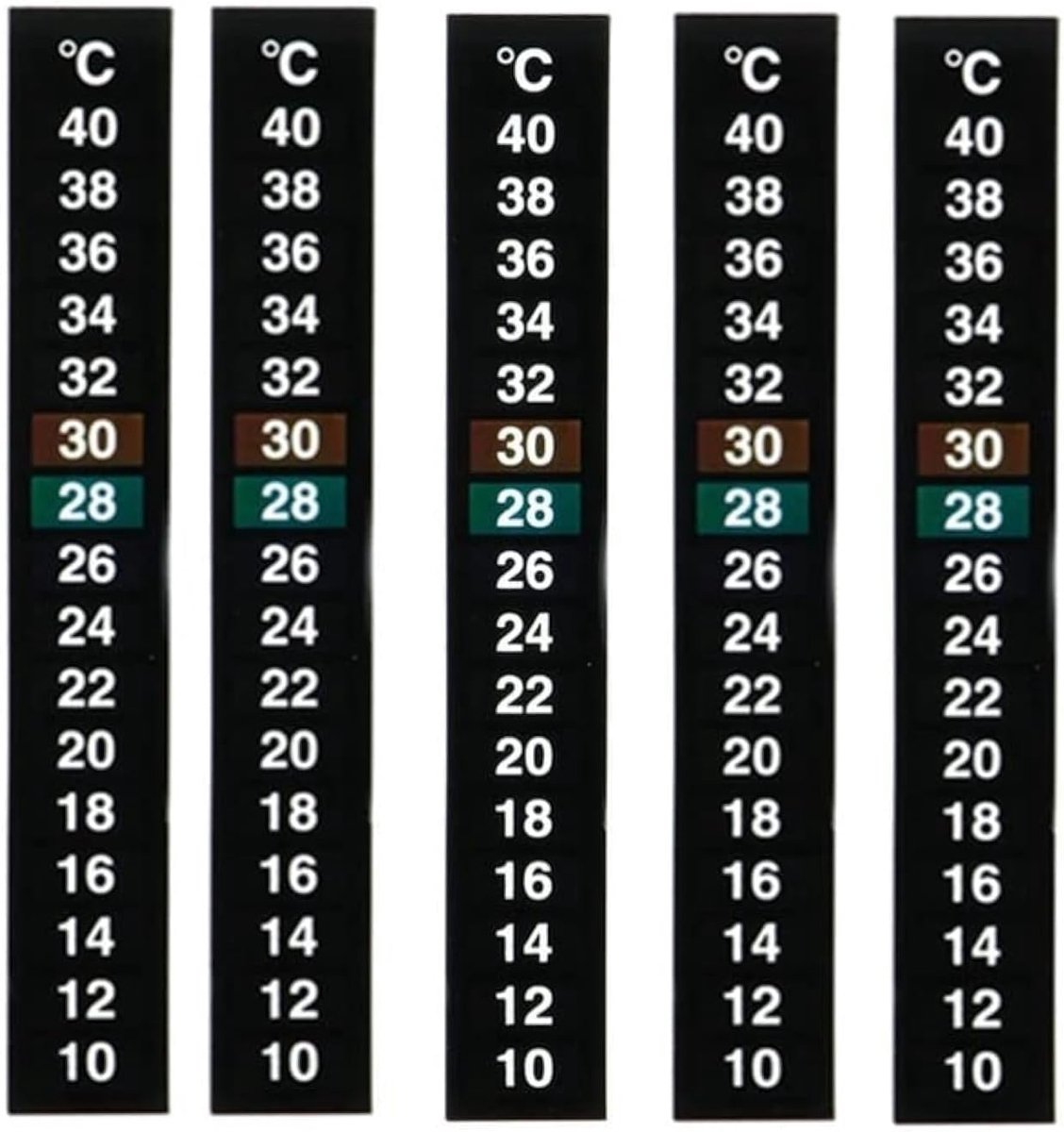 10 stks Aquarium Stick-on Thermometer 10-40 ℃ Temperatuur Strip Aquarium Water Temperatuur Sticker Gauge Graden Celsius Display