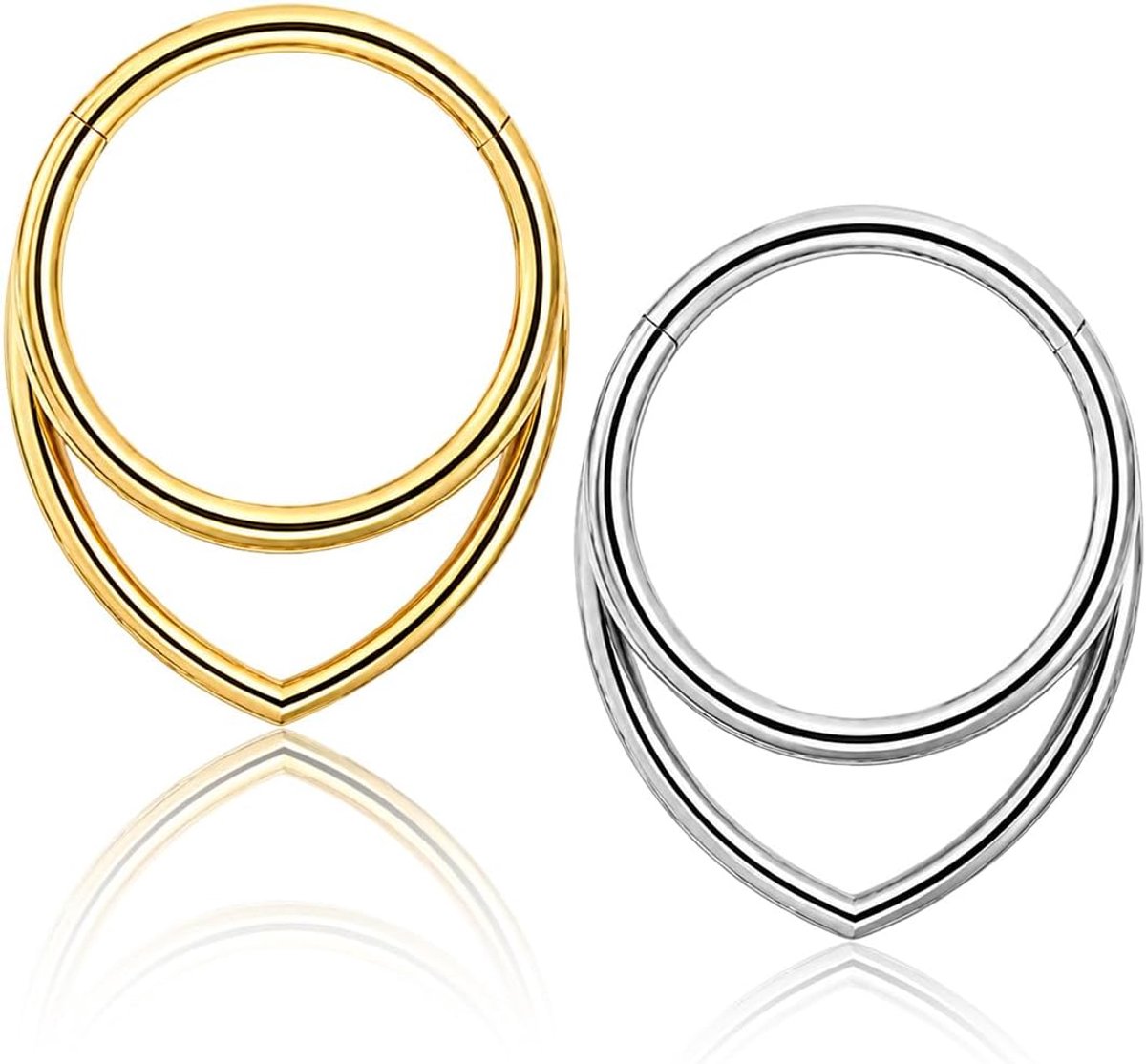 Ringen, 1 goud, 1 zilver, van 316 roestvrij staal, 1,2 x 8 mm, voor dagelijks gebruik en speciale gelegenheden