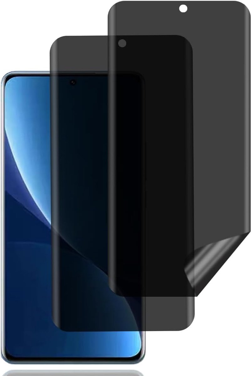 Screen Protector voor Xiaomi 12 Pro 5G [2 stuks] | anti-spy schermbeschermer,krasbestendig,hoge gevoeligheid,luchtbelvrij,anti-spy TPU zachte film voor Xiaomi 12 Pro