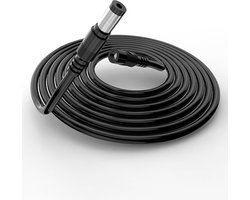 5M DC Verlengkabel voor Echo Show 15, 8/10 gen, Plus 2d, Dot 4e - 20AWG Koper 15FT Zwart