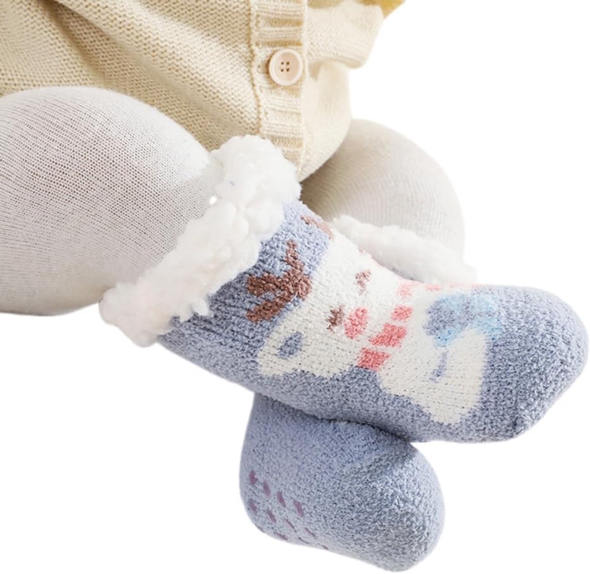 Sokken kleine kinderen dikke manchet antislip sport atletische hoge sokken voor baby meisjes anti-slip sokken knuffelsokken pluizige sokken stoppersokken huttensok