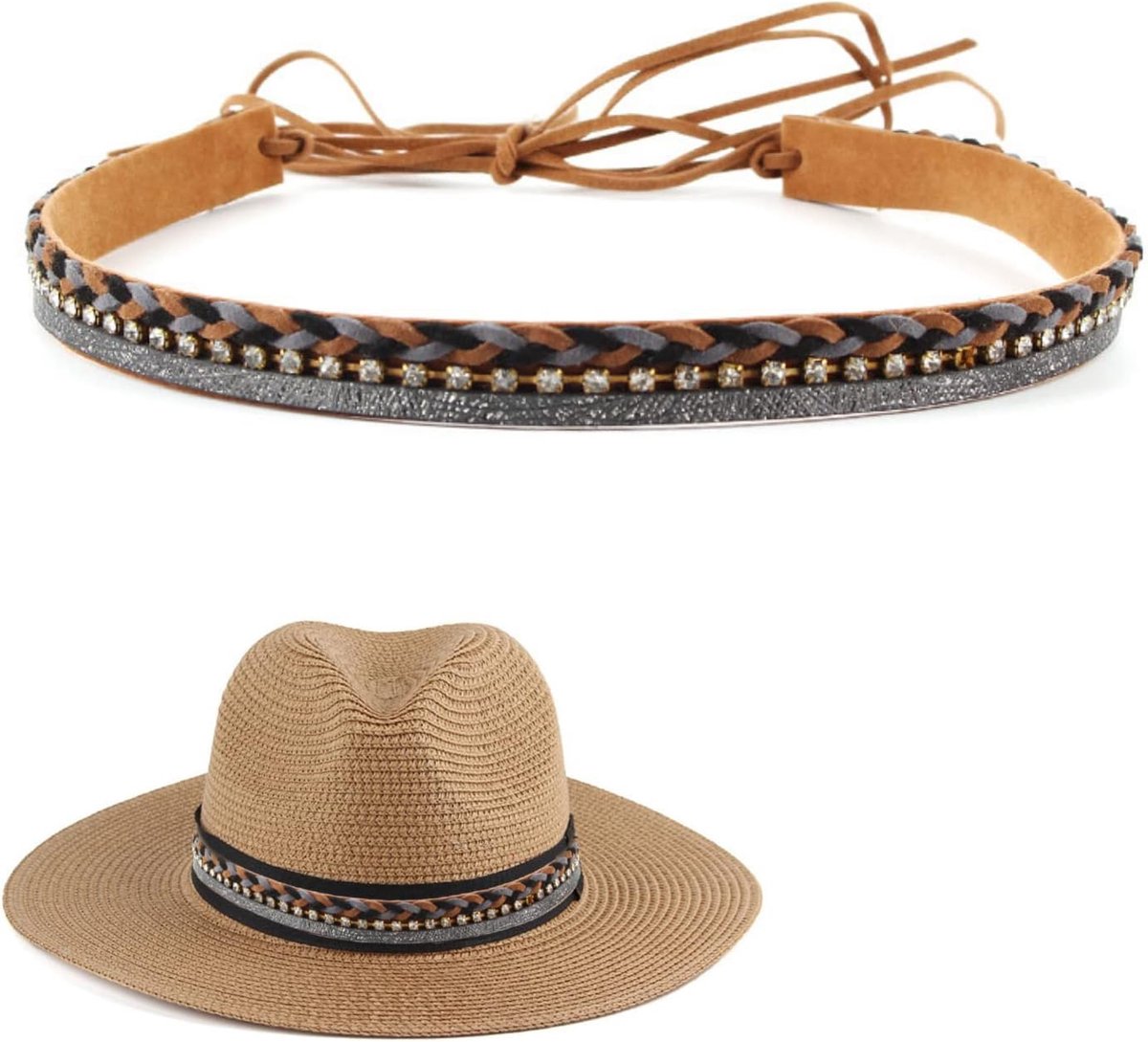 Hutband voor buiten, cowboyhoed, westernhoedband voor heren, verstelbare hoedband voor cowboyhoed, hoedband van kunstleer