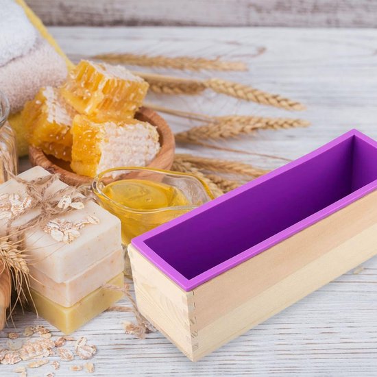 Zeepvorm, 1200ML Zeepvorm, Zeepvorm met Houten Kist, Zeepvorm Herbruikbaar, Gemakkelijk Schoon te Maken, Siliconen Zeepvorm voor Handwerk, Handgemaakte Zeep Maken — afbeelding 5