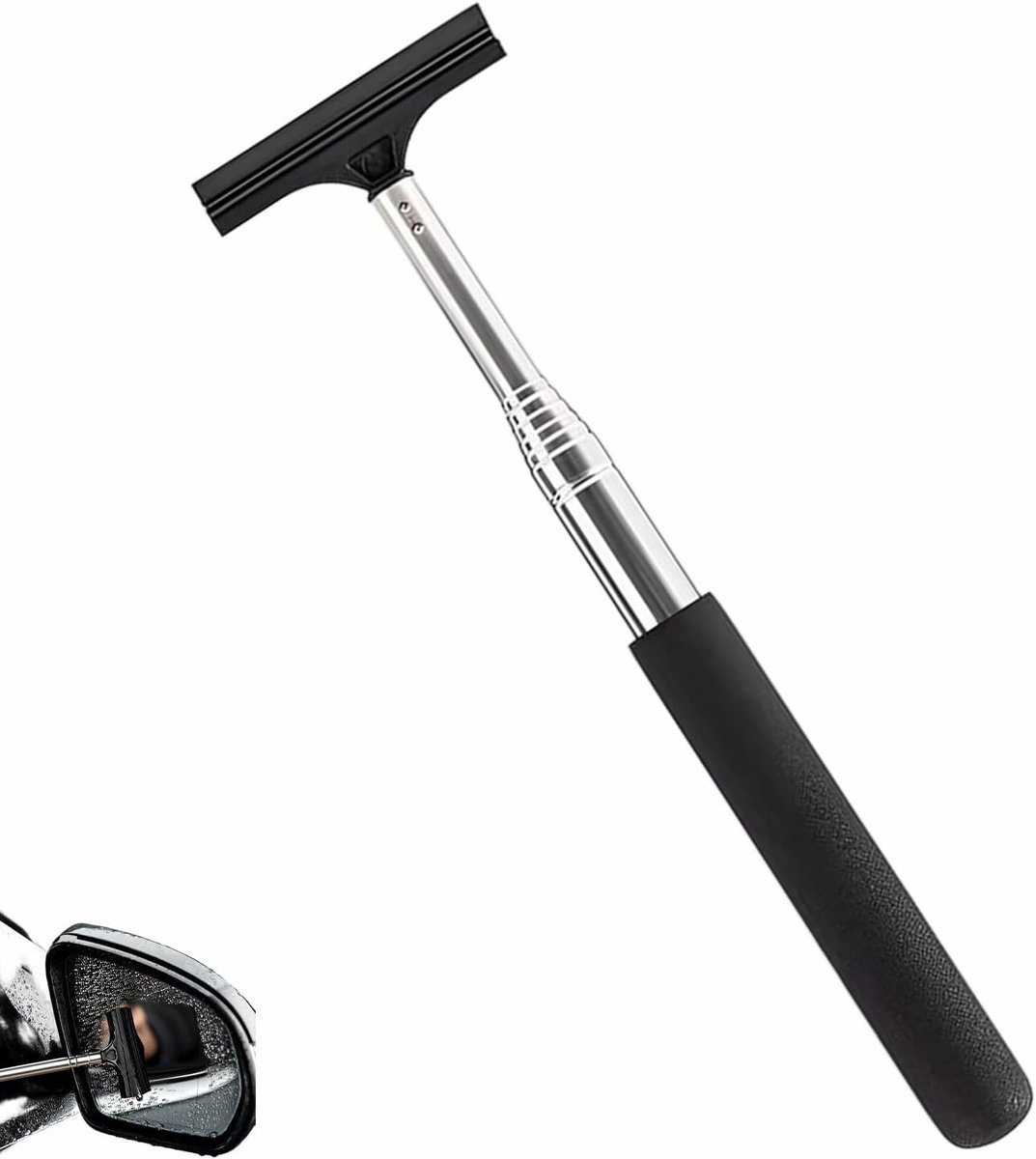 Professionele raamwisser auto intrekbare 98 cm mini roestvrij staal telescopische spiegelwisser voor badkamer douche - ShopVlot