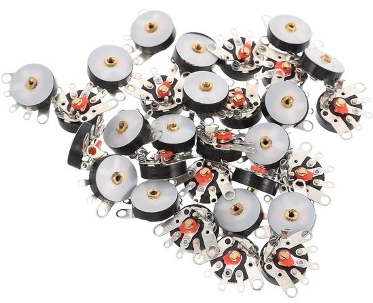 Potentiometerschakelaars - Draaipotentiometer voor volume - Voor audioregeling - Geïntegreerde schakelaar - 30 stuks - Meerkleurig