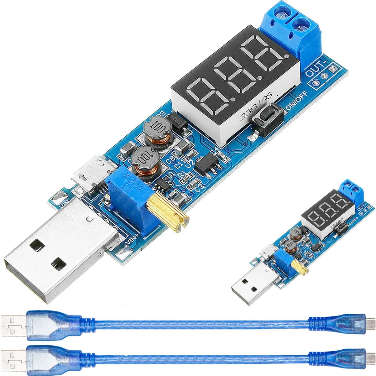 2pcs USB buck boost converter DC 3.5V-12V to 1.2V-24V USB input converter PCB adjustable step-up down volt transformer - ShopVlot