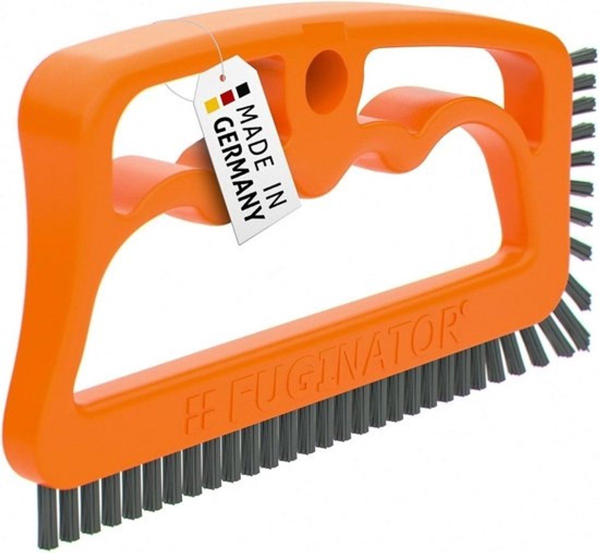 Voegenborstel voor tegelreiniging - Tegels reinigen - Badkamer schoonmaken - Ergonomisch handvat - 55 gram - Oranje