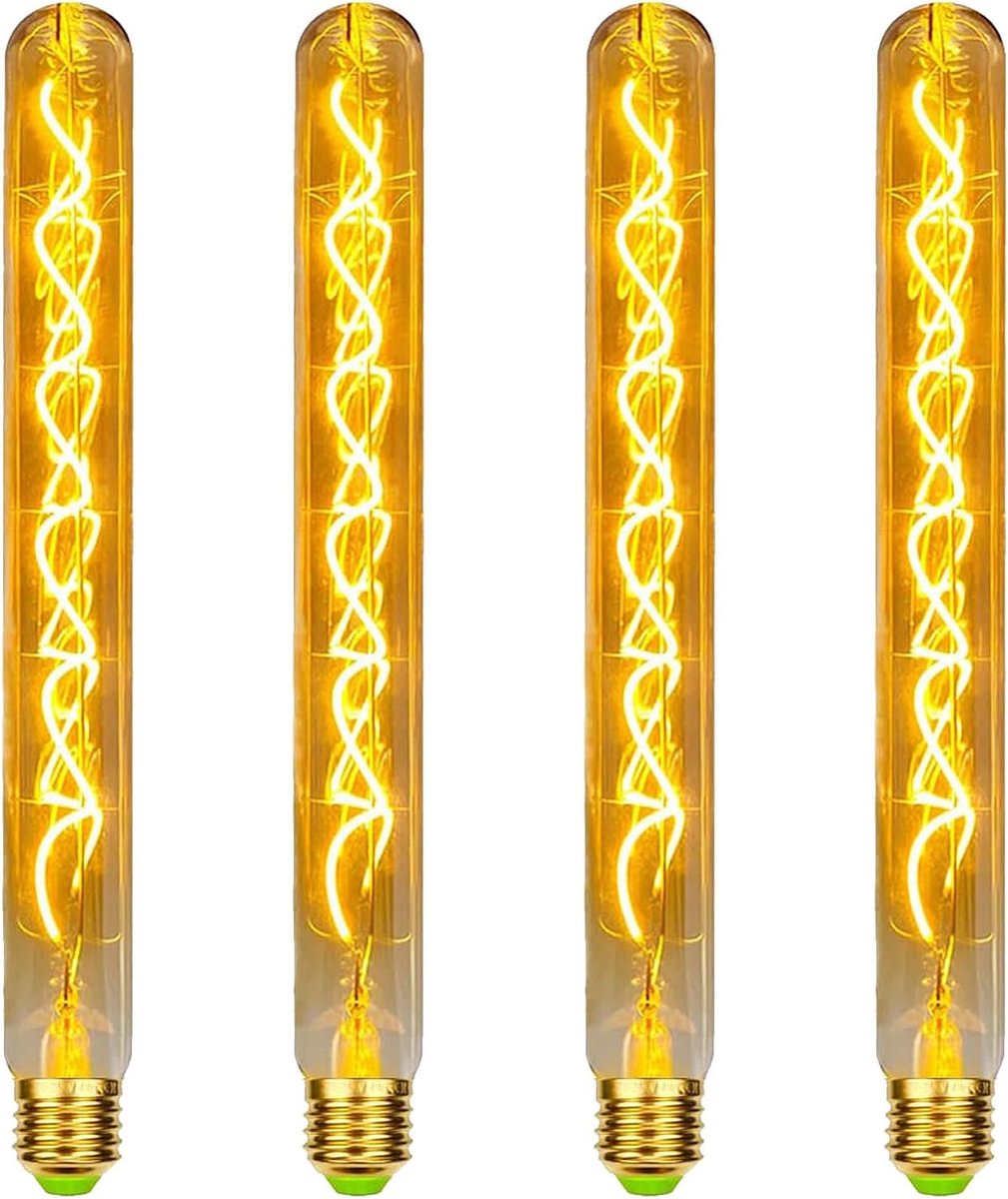 Edison gloeilamp, E27, dimbaar, 4 W, lengte 30 cm, retro ledlamp voor wandlampen en steampunk-lampen, 4 stuks