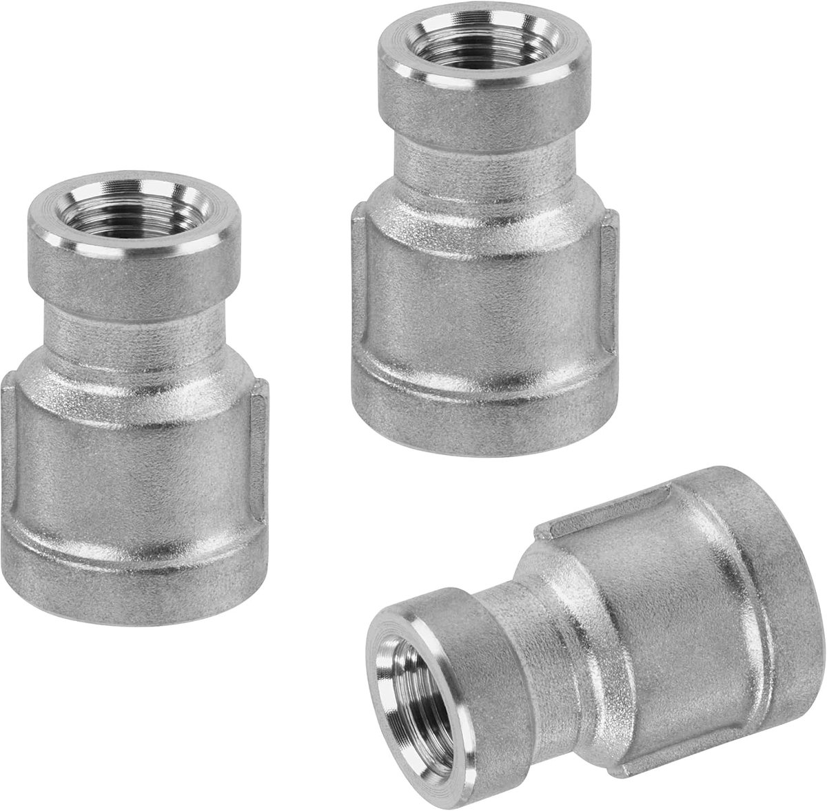Slangaansluiting van roestvrij staal, 3-delig, 1/4 inch vrouwelijk naar 1/8 inch vrouwelijke schroefdraad, verloopconnector roestvrij staal 304, slangaansluiting adapter voor water, lucht, omzetting
