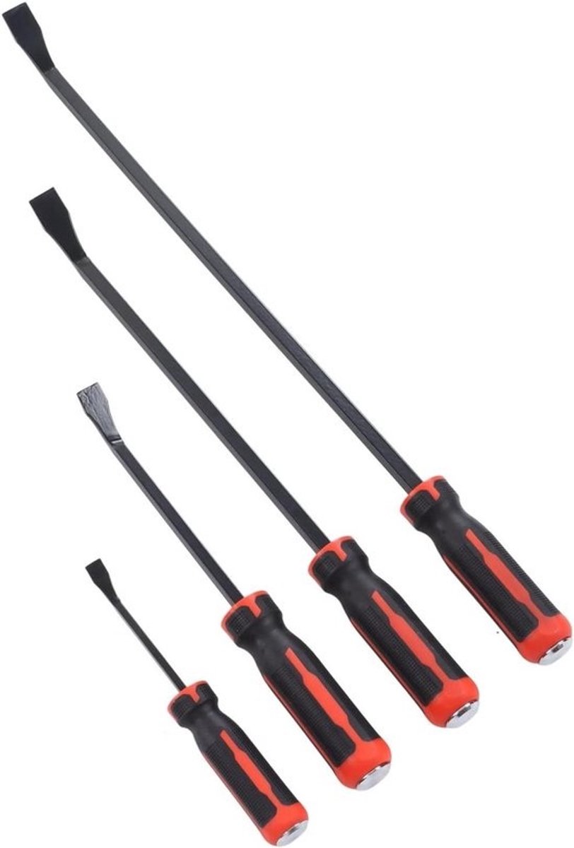 4-delige koevoetset - Hoge torsie - 30° gebogen punt - Ergonomisch handgereedschap - Automobiel sloop en nageltrekkers