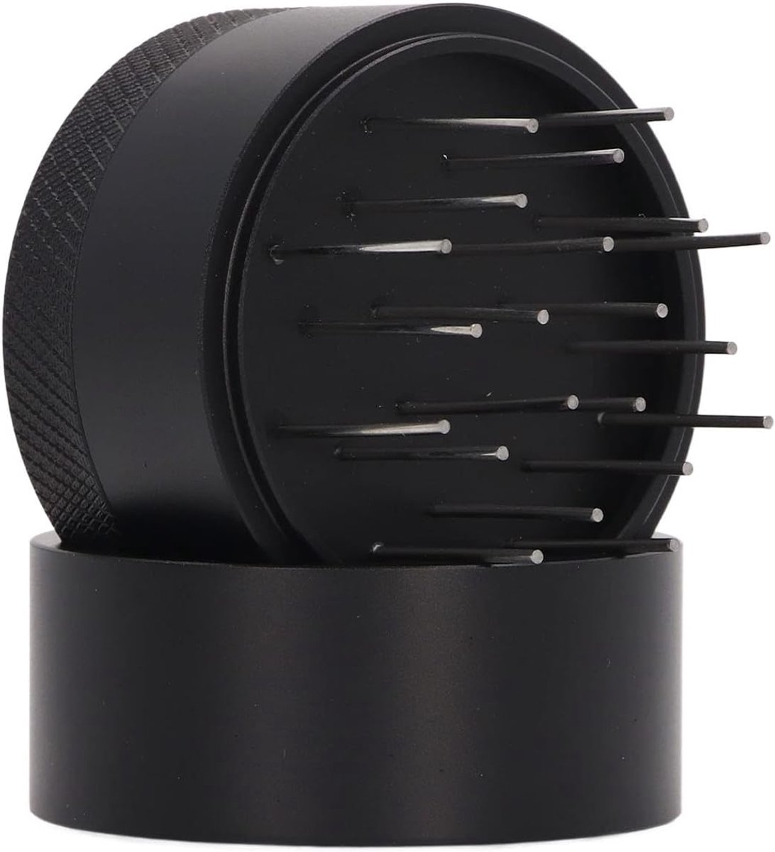 Koffiedistributeur, afneembare koffiemixer naald, roestvrij staal, espresso, koffiestamper, naald, koffiepoeder, verdeler, fijne naald, koffiestamper, roeren met standaard (51 mm)