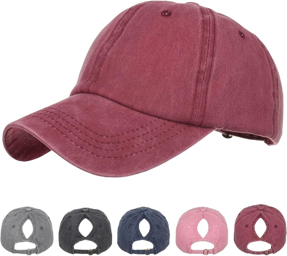 Caps Unisex Baseball Cap Retro Mannen Vrouwen Meisjes Jongens Sportmuts - rood - Taglia Unica