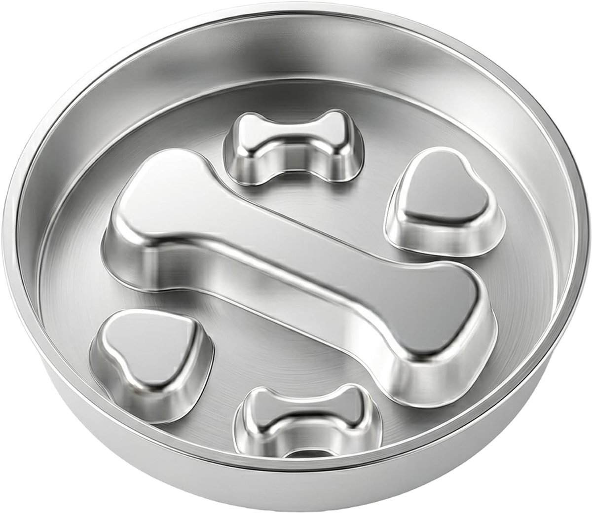 Anti Slow Bowl Honden RVS - Grote capaciteit - Bot design - Vermindert gapen en braken - ShopVlot