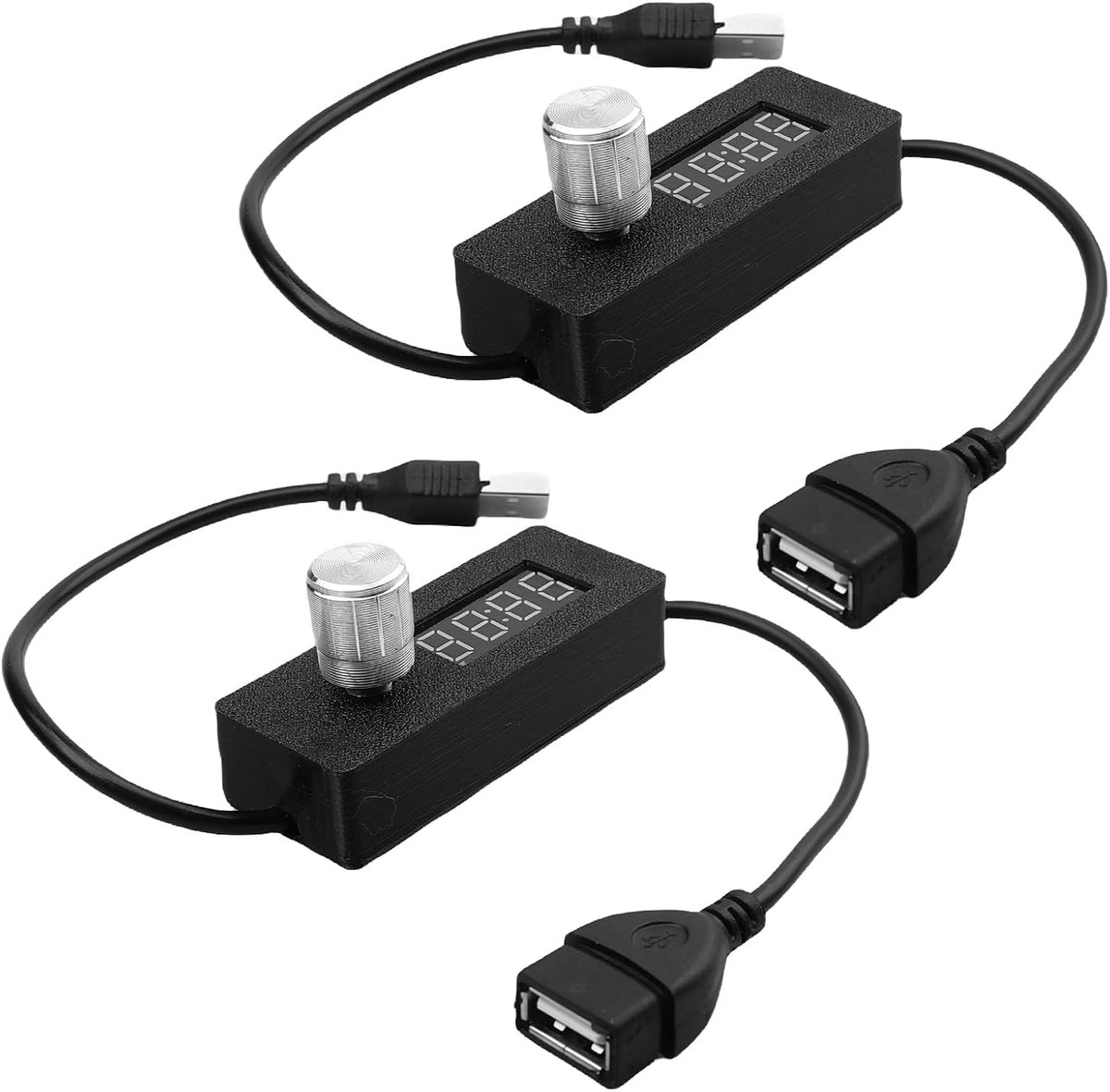 Pack of 2 USB Timer Socket: Countdown Timer Switch Cable: 24 Hours Adjustable Timing Mechanism, Intelligent Timer, Adjustable Timer for Home Appliance