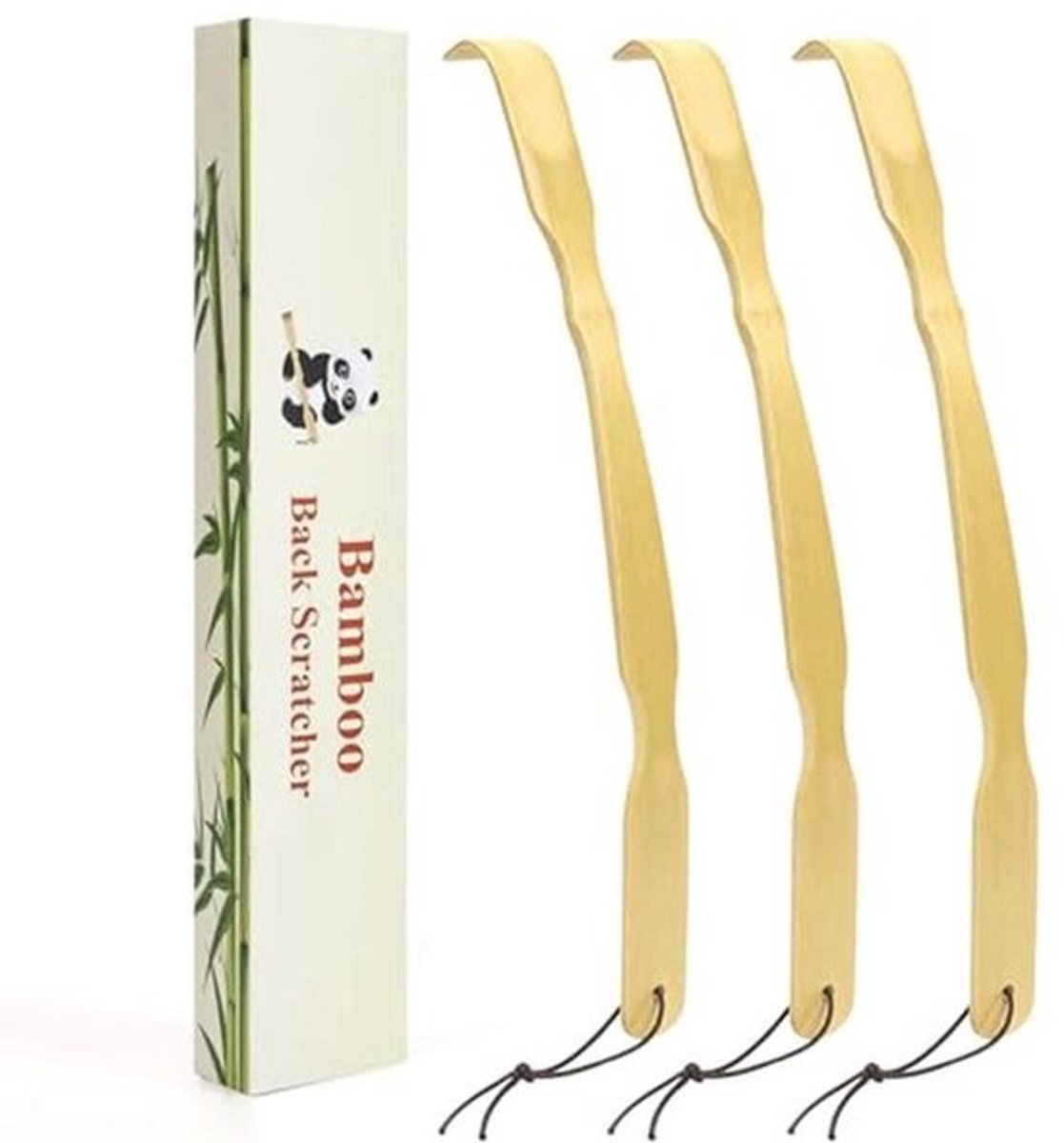 Houten rugkrabber 3-pack - Gebogen bamboe rugkrabbers voor volwassenen - Cadeau voor mannen en vrouwen
