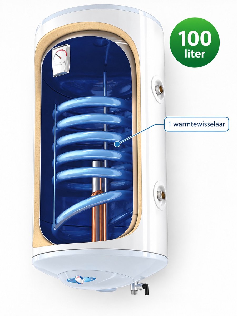 Durensa® - Tesy boiler - bilight met 1 wisselaar - 100 liter - met installatieset - verticaal